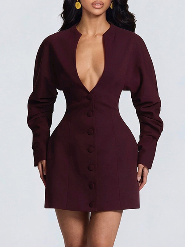 Cinched Waist Blazer Dress