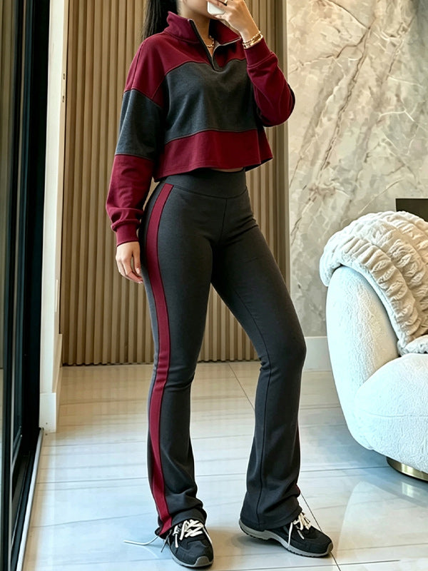 Two-Tone Zip Top & Pants Set