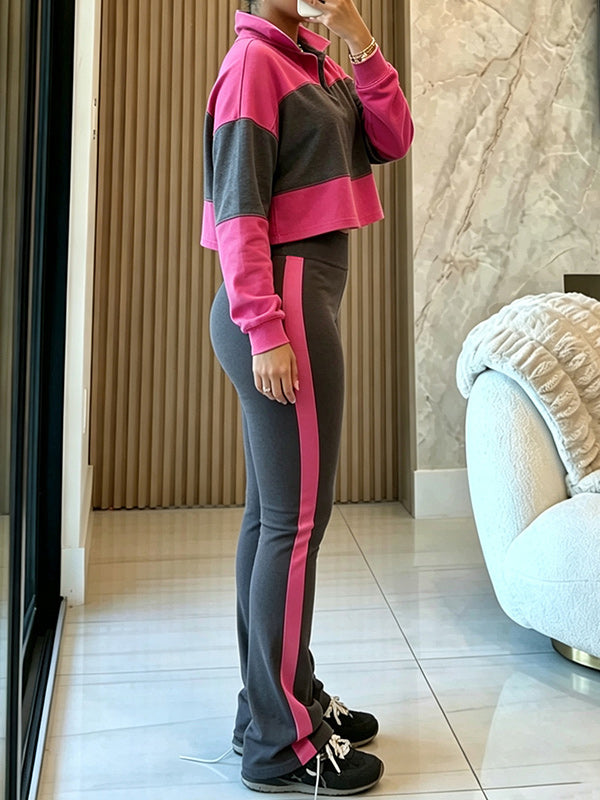 Two-Tone Zip Top & Pants Set
