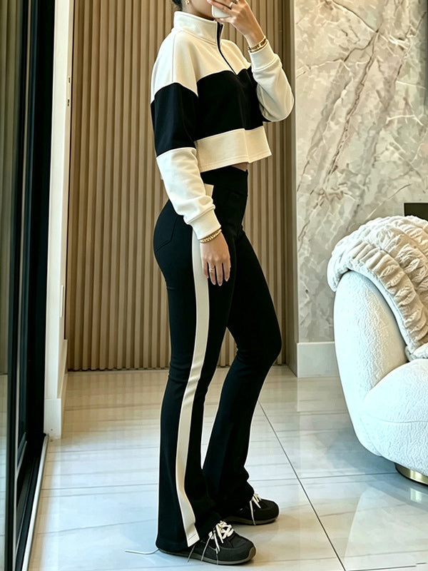 Two-Tone Zip Top & Pants Set