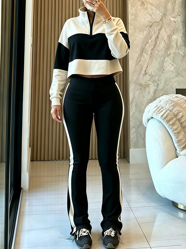 Two-Tone Zip Top & Pants Set