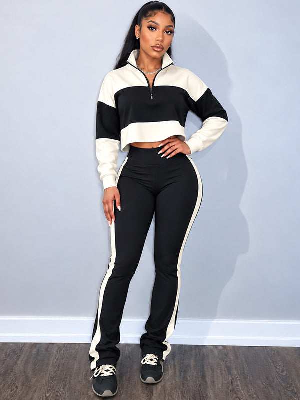 Two-Tone Zip Top & Pants Set