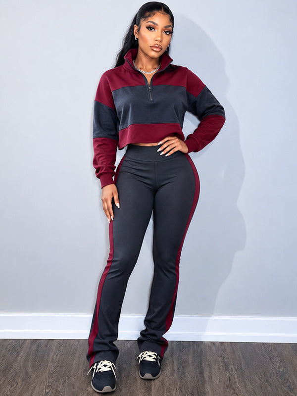 Two-Tone Zip Top & Pants Set