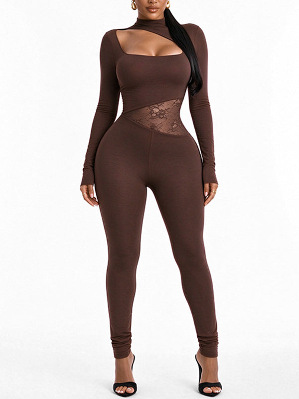 Lace Combo Cutout Jumpsuit