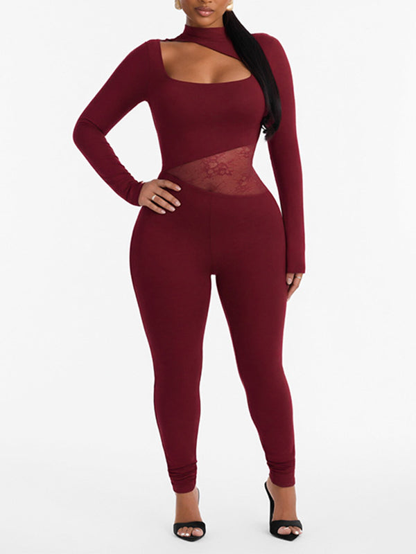 Lace Combo Cutout Jumpsuit