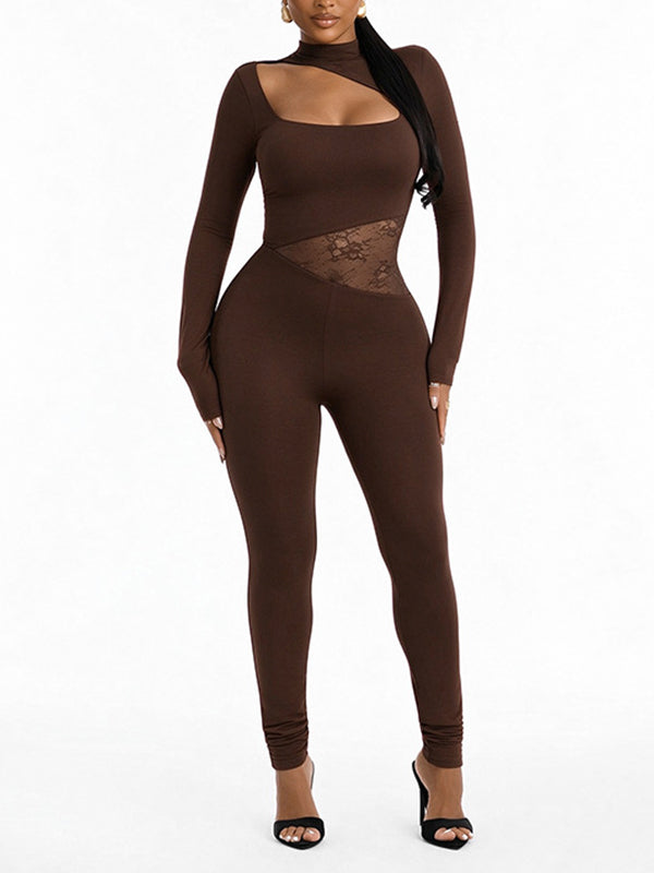 Lace Combo Cutout Jumpsuit