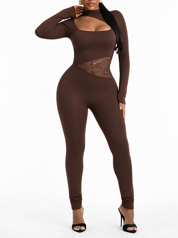 Lace Combo Cutout Jumpsuit