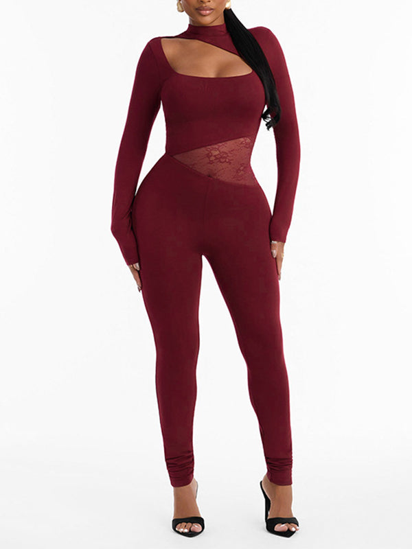 Lace Combo Cutout Jumpsuit