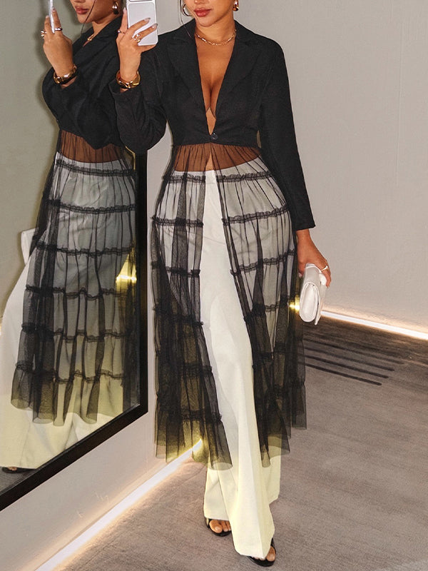 Sheer Combo Tunic Top