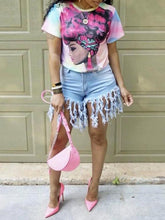 Load image into Gallery viewer, Fringe Denim Shorts--Clearance