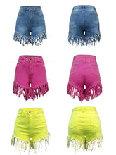 Load image into Gallery viewer, Fringe Denim Shorts--Clearance