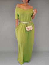 Load image into Gallery viewer, Solid V-Neck Maxi Dress--Clearance