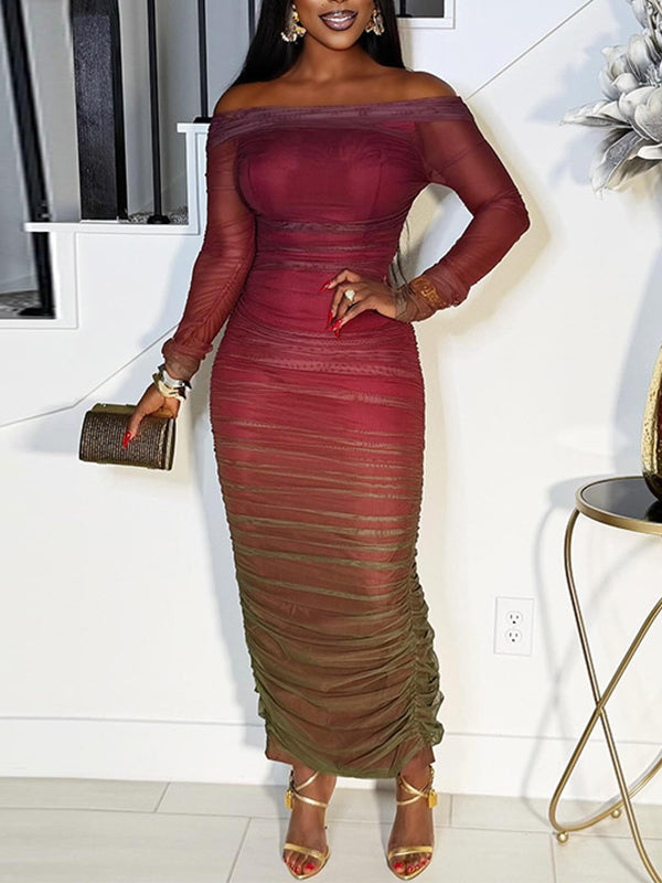 Off-Shoulder Ruched Dress