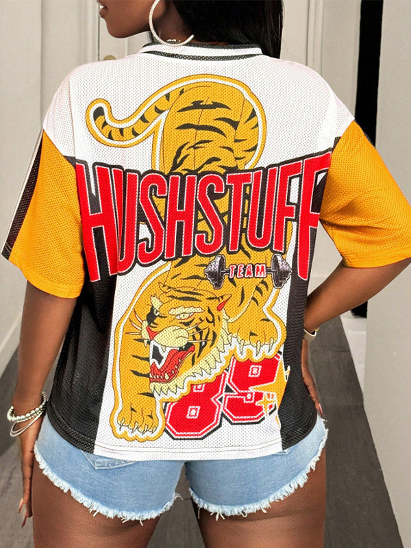 Printed V-Neck Tee