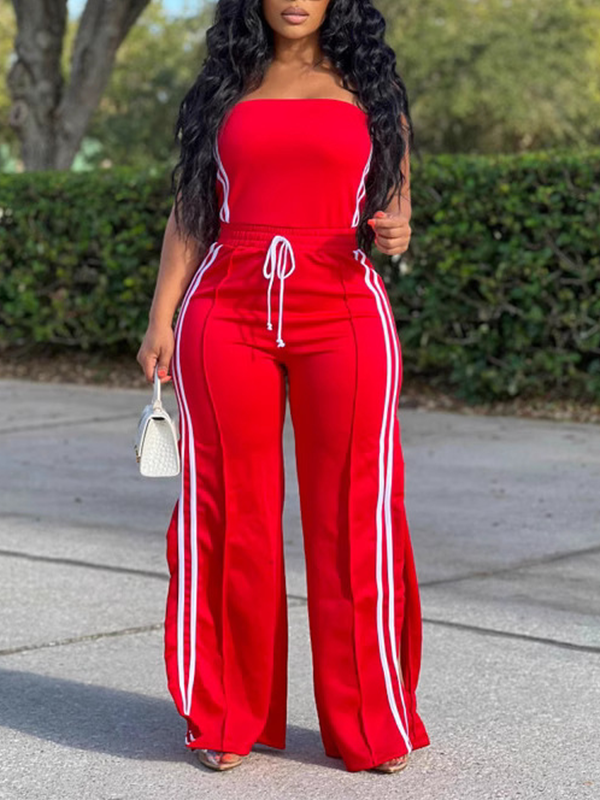 Motionkiller Side-Stripe Tube Top & Pants Set