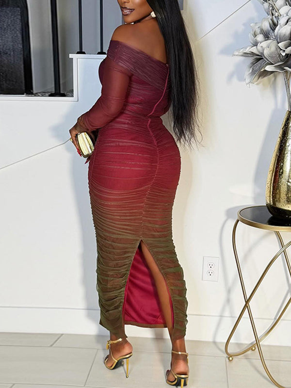 Off-Shoulder Ruched Dress