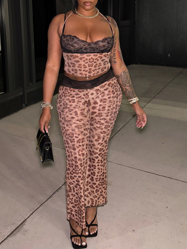 Lace-Combo Cami Top & Pants Set