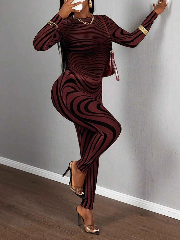 Printed Sheer Pants Set