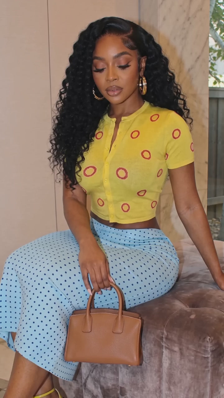 Printed Button-Front Top & Skirt Set