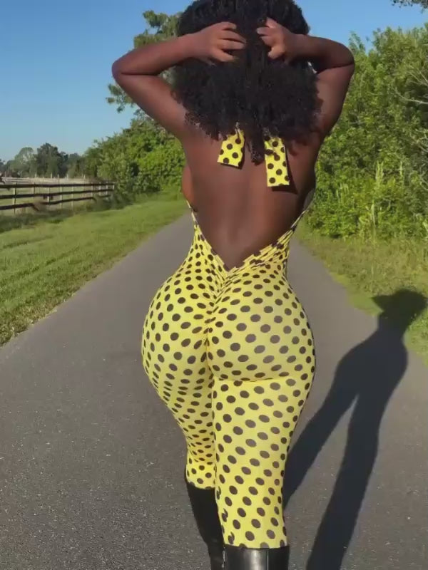 Dot Halter Capri Jumpsuit