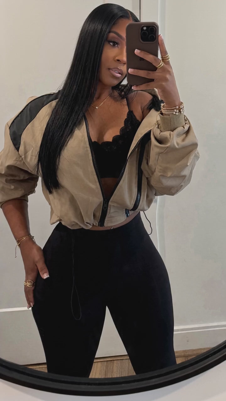 Contrast Zip-Front Jacket