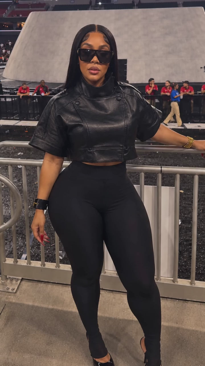 Faux-Leather Crop Top