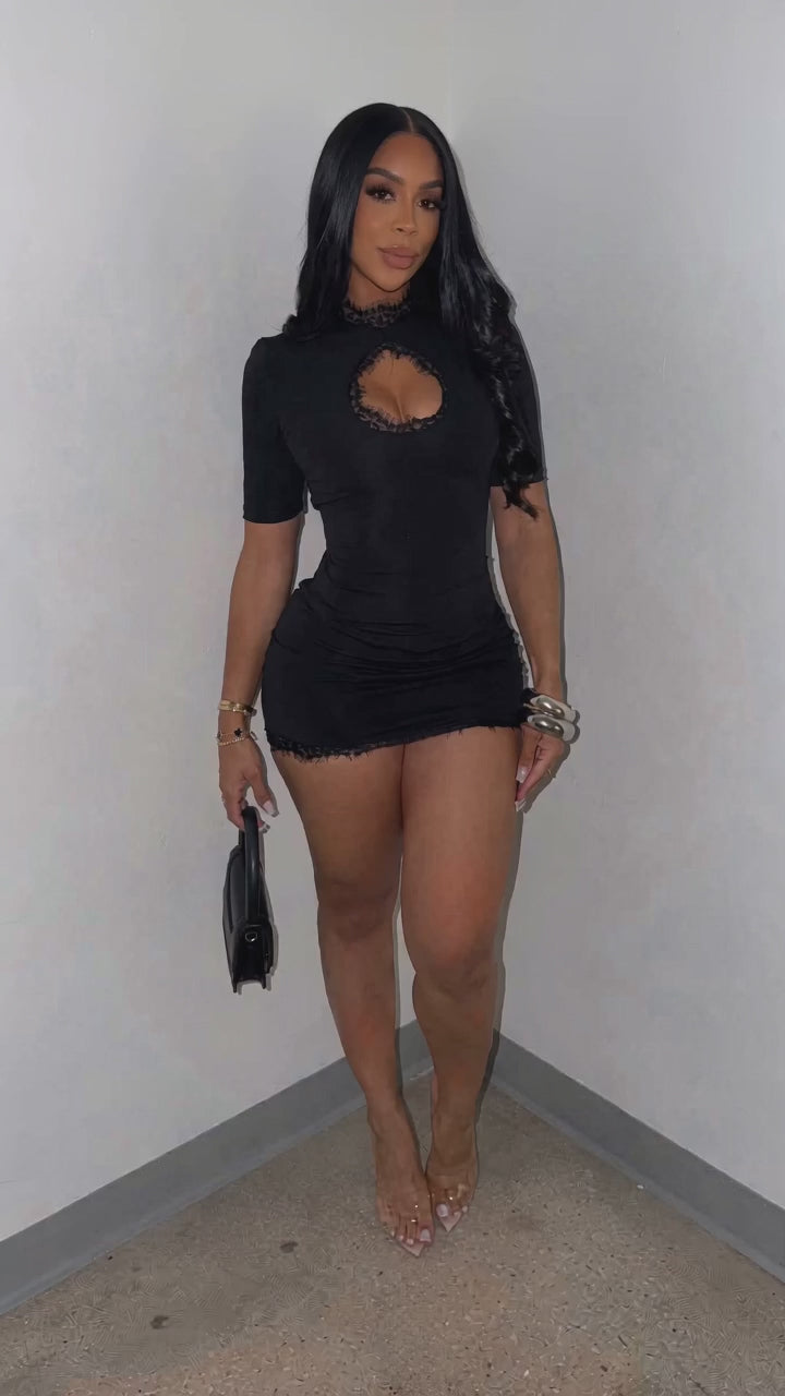 Lace Combo Cutout Dress