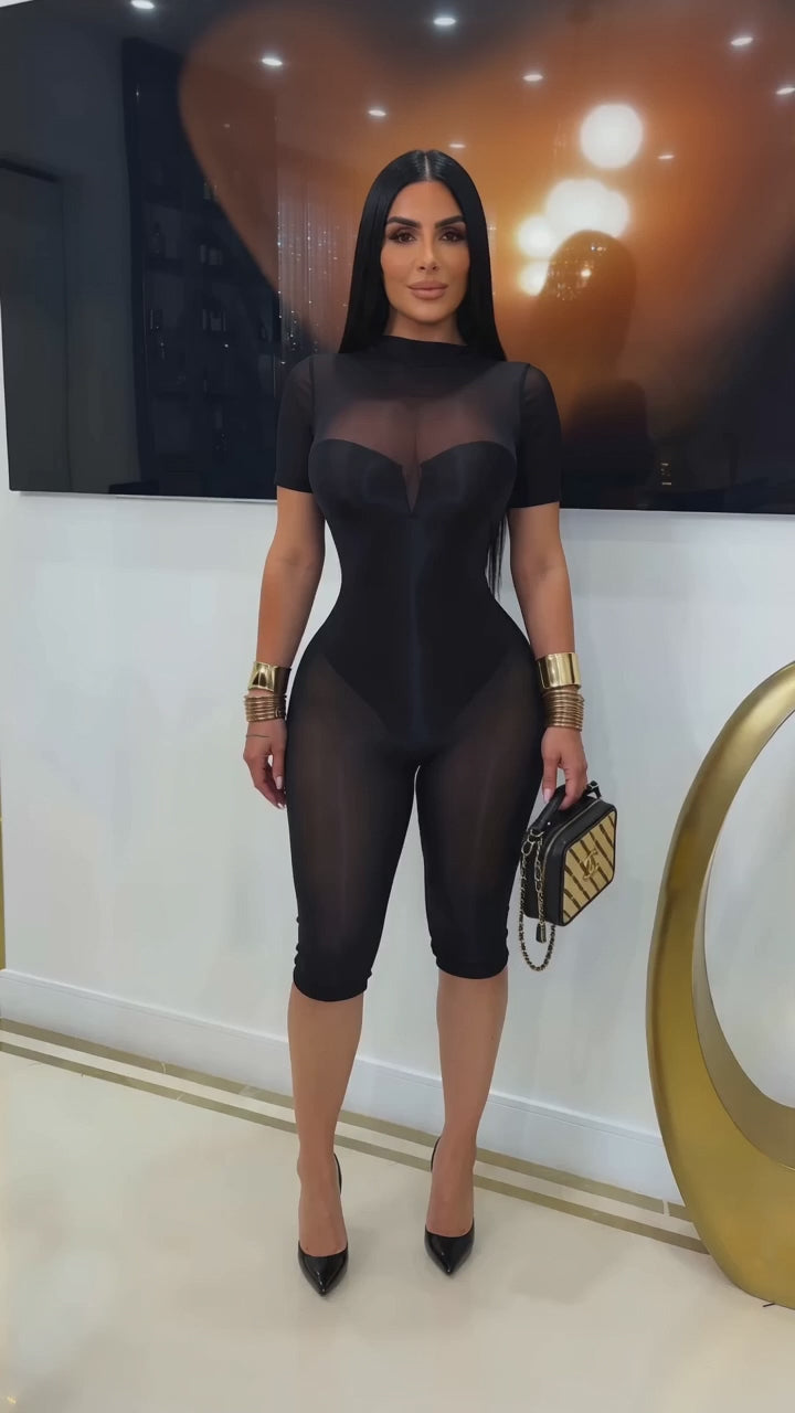 Body Gloss Capri Jumpsuit