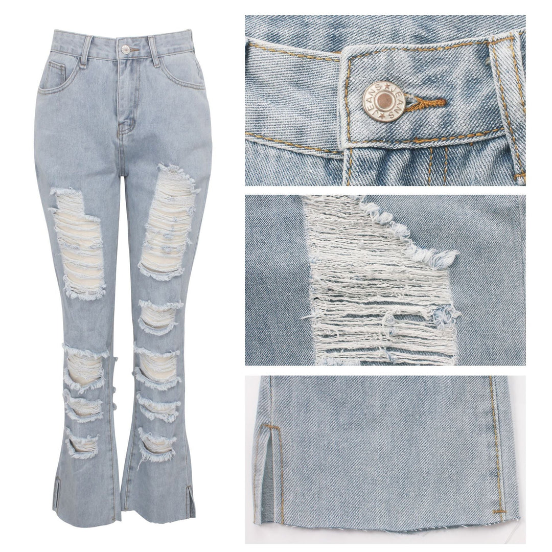 Motionkiller Distressed Side-Slit Jeans