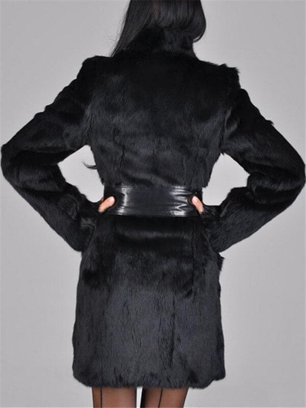 Faux Fur Coat With Belt (1448936013869)