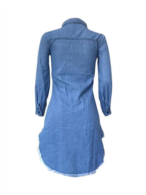 Motionkiller Distressed Denim Shirt Dress