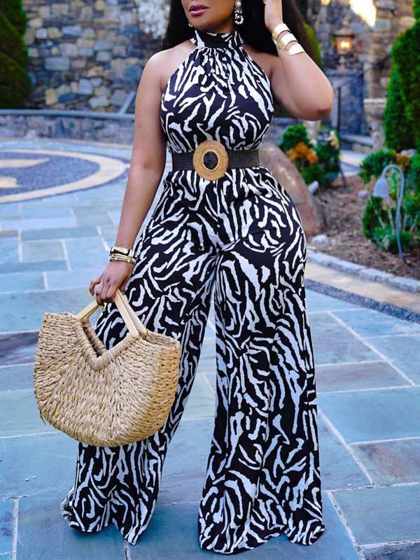 Sleeveless Wide-Leg Jumpsuit--Clearance