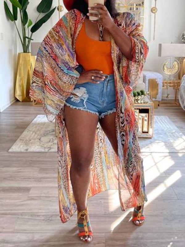 Motionkiller Printed Chiffon Kimono