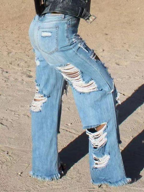 Motionkiller Ripped Fringe Jeans