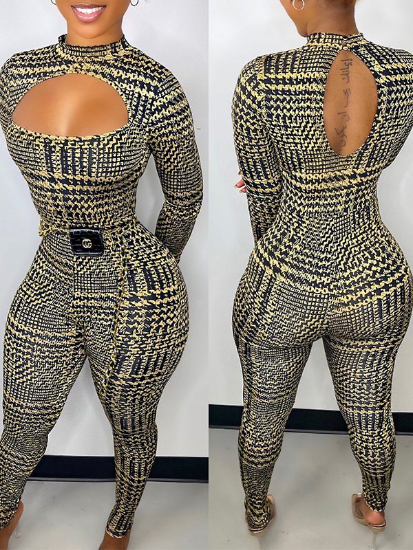 Printed Cutout Jumpsuit