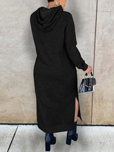 Load image into Gallery viewer, Solid Slit Hoodie Dress