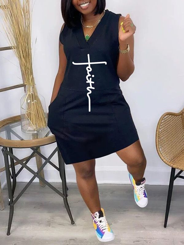 Motionkiller Logo V-Neck Sleeveless Dress