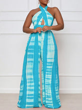 Load image into Gallery viewer, Printed Halter Wide-Leg Jumpsuit