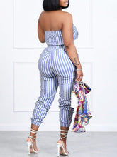 Load image into Gallery viewer, Stripe Strapless Jumpsuit