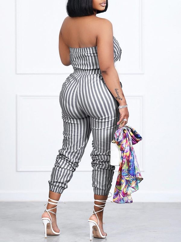 Motionkiller Stripe Strapless Jumpsuit