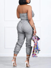 Load image into Gallery viewer, Stripe Strapless Jumpsuit