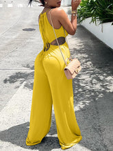 Load image into Gallery viewer, Lace-Up Wide-Leg Jumpsuit