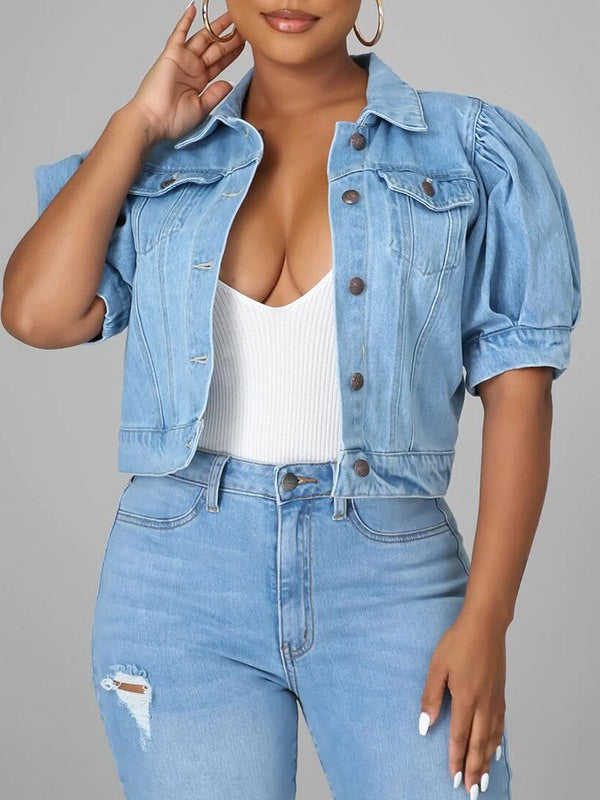 Motionkiller Puff Sleeve Denim Jacket