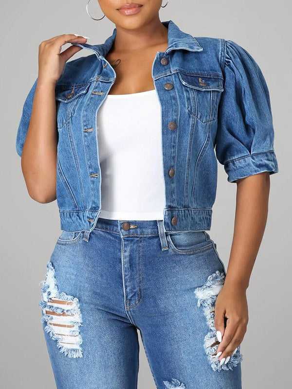 Motionkiller Puff Sleeve Denim Jacket