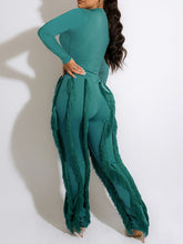 Load image into Gallery viewer, Solid Bodysuit &amp; Fringe Pants Set--Clearance