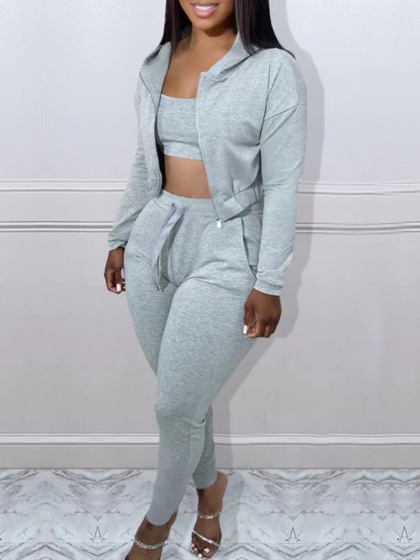 Solid Three-Piece Sweatsuit