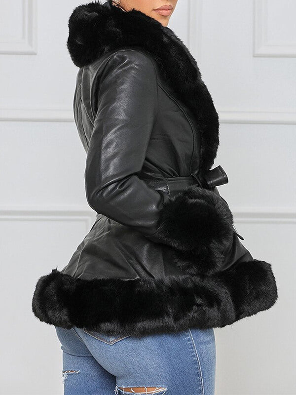 Motionkiller Faux Fur & Faux Leather Jacket