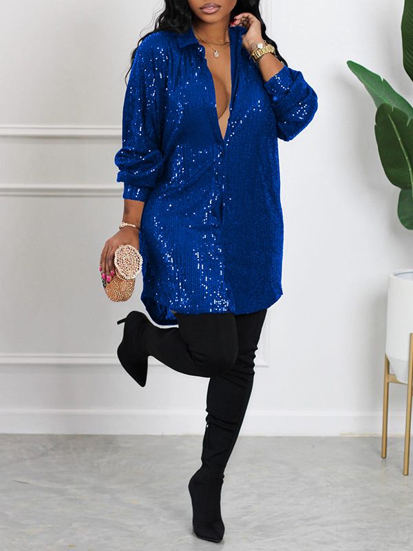 Sequin Shirt Dress