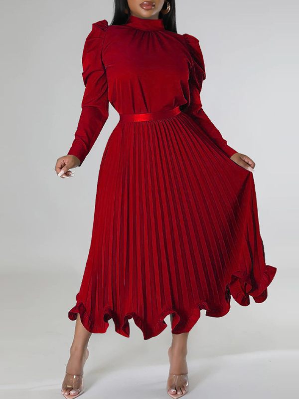 Motionkiller Puff-Sleeve Top & Pleated Skirt Set