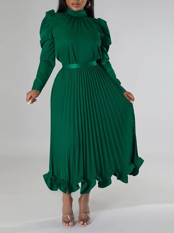 Motionkiller Puff-Sleeve Top & Pleated Skirt Set